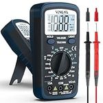 VENLAB Digital Multimeter, Multimeter Tester, True Rms Voltmeter Ammeter Ohmmeter Measures AC/DC Voltage, Current, Resistance, Diodes, Continuity, hFE Transistor with Test Leads & Backlight LCD