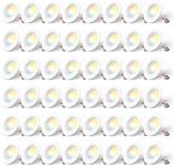 Amico 5/6 inch 5CCT LED Recessed Lighting 48 Pack, Dimmable, IC & Damp Rated, 12.5W=100W, 950LM Can Lights with Baffle Trim, 2700K/3000K/4000K/5000K/6000K Selectable, Retrofit Installation - ETL & FCC