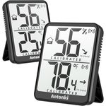 Antonki 2-Pack Digital Hygrometer Indoor Thermometer, Humidity Meter, Room Temperature Thermometer and Humidity Monitor, Humidity Sensor for Baby Nursery, Bedroom, Incubator, Reptile, Plants