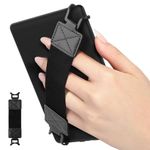 MoKo Security Hand-Strap for 6-8" Kindle eReaderFire Tablet, Kindle/Kobo/Voyaga/Lenovo/Sony Kindle E-Book Tablet, Elastic Versatile Hand Strap Lightweight Finger Grip Holder, Black Belt, Black