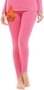 MANCYFIT Thermal Pants for Women Fleece Lined Leggings Underwear Soft Bottom Pink XXX-Large