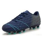 Tobfis Kids Athletic Outdoor Firm Ground Soccer Cleats Shoes Navy