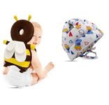 SHOPTOSHOP Baby Safety Helmet Infant Toddler Helmet,No Bump Safety Head Cushion Bumper Bonnet Adjustable Protective Cap Child Safety Hat Running Walking (Combo-Peppa-Helmet_Honey-BEE)