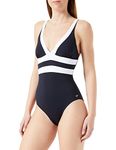 HAUTE PRESSION Women's T1003 CO1 One Piece Swimsuit, Noir et Blanc, 18