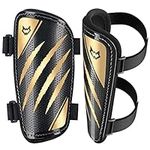 WVVOU Football Shin Pads for Youth Adults, Kids Soccer Shin Guards for Soccer Boys Girls, Double Adjustable Straps Football Shin Guards, Super Impact Resistance, Lightweight, Breathable