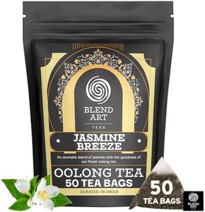 Jasmine Oolong Tea Bags, 50 Count Plant Based Gluten Free High Mountain Oolong Tea - Unsweetened tea | Light & Floral | Hot Brew, Iced Or Kombucha Tea | Relaxation Tea | Loose Leaf Tea Bags