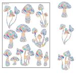 Payutou 4 Sheet 44Pcs Mushroom Window Decals for Bird Strikes,Anti-Collision Window Clings Glass Alert Prism Decals Prevent Birds Strikes Decorate Your Glass Doors