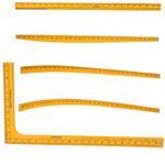 Artonezt Wooden Fashion Designing Scale Set of 5- L-Square Straight, Arm Curve, Hip Curve, Straight Ruler, Leg Curve-Yellow