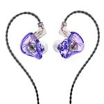 YINYOO KBEAR Storm in-Ear Headphones, 1DD Wired Earphones Professional Wired Earbuds IEM with Crystal Clear Sound, 3.5mm Plug in Ear Monitor Headphones for Musician Singer Music (Purple, Without mic)