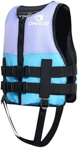 Owntop Kids and Adult Swim Jackets 50 to 126 lbs Dual Buckles, Zipper and Crotch Strap Ski Vest Lightweight PFD Perfect for Kayaking, Fishing, Paddle Board(Blue,Purple)