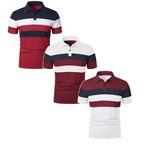 vohiko 3 Pack Mens Polo Shirts Short Sleeve Cotton Multipack Breathable Golf Polo Shirt Workout Polo Shirts Golf Tennis Tops Classic Polo Collared T-Shirts