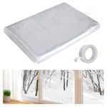 Winter Patio Door Window Insulation Kit - Indoor Large Window Plastic for Winterizing, 87 × 118 in Cold Resistant Window Cover with Double-Side Tape for Sliding Door French Door