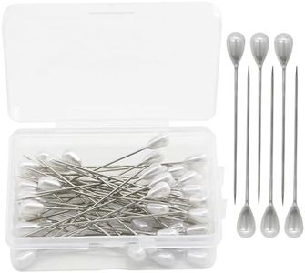 Paifeancodill Sewing Pins for Fabric, Corsage Pins, Pearl Headed Pins, Straight Sewing Pins, Fabric Pins, Glass Pins, Quilting Pins for Dressmaker, Jewelry DIY Decoration Craft Sewing Project (White)