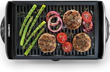 Chefman Electric Smokeless Indoor Grill w/Non-Stick Cooking Surface & Adjustable Temperature Knob from Warm to Sear for Customized BBQ Grilling, Dishwasher Safe Removable Water Tray, Black