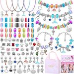 Yakiter DIY Bracelet Making Kit for Girls, 102Pcs Charm Bracelets Kit with Beads, Pendant Charms, Bracelets and Necklace String for Bracelets Craft & Necklace Making, Gift Idea for Teen Girls