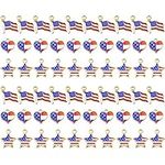 60 Pieces American Flag Charms Patr