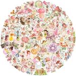 107 Pcs Fairy Stickers Woodland Fairy Birthday Decorations Fairy First Birthday Party Favors Decorations Garden Fairy Party Gift Supplies for Laptop, Guitar, Motorcycle, Water Bottles