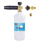 Pressure Washer Snow Foam Lance with Elitech Connector, Adjustable Foam Gun 1L Bottle, Jet Car Wash Foam Nozzle, Compatible with Elitech high pressue Washer