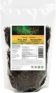 SUNYEAH Canadian Wild Rice Organic - 2 LB, Grade A, Full Grain（10-15mm), Canadian North Saskatchewan Organic Ice Lake Harvest Wild Rice, Long Grain Wild Rice, NO-GMO, Gluten free, Vegan