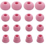 BLLQ Replacement Silicone Ear Tips Ear Buds Ear gels for Beats by dr dre Powerbeats 3 Wireless Stereo Earphones - 16PCS 8 Pairs with 4 Size Options （Pink）