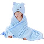 First Kick New Born Baby Blanket Pack of Super Soft Bathrobe Baby Wrapper Cum Baby Bath Towel for Baby Boys, Baby Girls, Babies (80cm x 80cm, 0-6 Months) (lightweight, blue Puppy, Fleece)