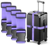 Ninmaofly 4 Pcs Luggage Straps, Adjustable Suitcase Straps, Heavy Duty Luggage Straps for Suitcase, Thickened Suitcases Strap Suitcase Belts, Travelling Luggage Accessories (Purple)