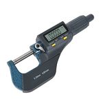 KATSU Digital Micrometer 0-25MM 1" Large LCD Display Carbide Anvils Measuring Caliper, Electronic Outside Micrometer Inch/Metric Measurement with Absolute and Incremental Modes 401330A