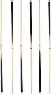 Pool Sticks 2-Piece 58 Inch Wooden Billiard Cue Hard Wood Pool Cues 19-21 oz Economic Cues Good for House and Bar Use American Pool Game Practice Cues for Begginer Starters, Set of 6