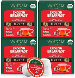 VAHDAM, Organic English Breakfast Black Tea K Cup (72 Pods) Caffeinated, USDA Organic Premium Black Tea Pods | Keurig Compatible, Strong & Robust | BPA Free & Recyclable Pods, Single Serve