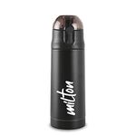 Milton New Crown 400 Thermosteel Hot or Cold Water Bottle, 350 ml, Black