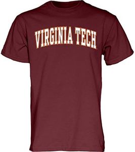 Blue84 NCAA Virginia Tech Hokies Mens Arching Team Name Short Sleeve T Shirt, Virginia Tech Hokies Maroon, X-Large