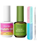 Glowtips Gel Nail Polish Remover Kit, No Need for Foil, Quick & Easy Polish Remover In 4-5 Minutes, No Need Soaking Or Wrapping Does not Hurt Nails-15ML (Set 4)