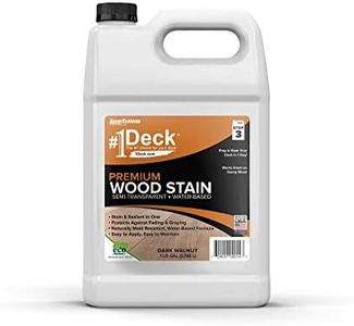 #1 Deck Premium Semi-Transparent Outdoor Wood Stain and Sealer in One - Water Based Wood Stain for Decks, Fences, & Siding - 1 Gallon (Dark Walnut)