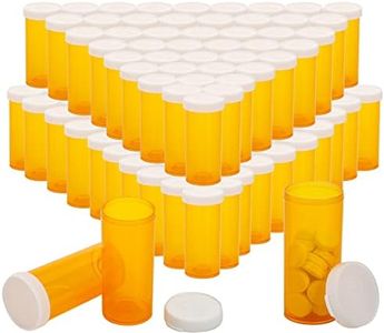 SOUJOY 100 Pack Empty Pill Bottles with Caps, 8 Drams Prescription Medicine Vials, Multi Use Medicine Container for Pill, Crafts, Candy, Supplements and More