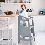 Toddler Learning Tower Kitchen Helper Stool, GAOMON Step Stool for Kitchen Counter Bathroom Sink, Adjustable Height, Non-Skip Feet & Heavy Duty, Chalkboard, Wood Standing Tower for Toddlers 1-3