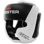 Meister Gel Full-Face Training Head Guard for MMA, Boxing & Muay Thai - White/Black - Small/Medium