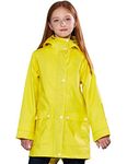 SOLOCOTE Kids Rain Jacket Hooded Lined Rubber RainCoats for Girls Boys Waterproof Windproof, 180806 Yellow B 5-6Y