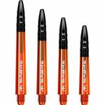 Mission Darts Sabre Shafts | Durable Polycarbonate Stems with Black Aluminium Top | 10 Sets of 3 Shafts | Orange | Medium (S1557)