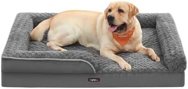 Feandrea Orthopaedic Dog Bed for Large Dogs, Waterproof Dog Sofa Bed with Removable Washable Cover, 42 x 32 x 7 Inches, Slate Gray UPGW253G02