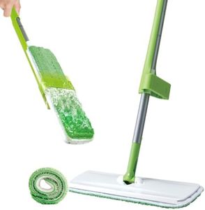 Scotch-Brite Hands-Free Microfiber Flat mop (with 1 Extra Refill) and in-Built Easy Squeeze Mechanism, Plastic