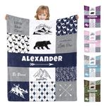 Personalized Baby Blanket for Newborn Baby/Kids/Youth/Adult - Custom Name Baby Blankets for Girls & Boys- Soft Flannel Baby Blanket- Baby Blankets for Baby Shower, Birthday, Christmas(6 Color)