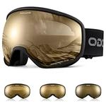Odoland Photochromic Ski Goggles for Sunny and Cloudy Days, Anti-Fog OTG UV400 Protection Snowboard Goggles for Unisex Adult Men Women Youth, Helmet Compatible for Skiing Snowboard BJ
