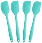 Silicone Spatula 4-piece Set, Heat-Resistant Non-stick Rubber Spatulas with Stainless Steel Core, Light Blue