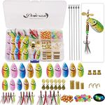 Dovesun Spinner Making Kit Inline Spinner Baits Trout Lures Fishing Gift DIY Kit Inline Spinner Making Kit A-228PCS-Inline Spinners Making Kit