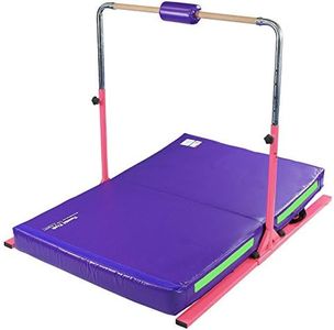 Tumbl Trak Jr. Pro Bar with Practice Mat, Pink Bar & Purple Bar Pad