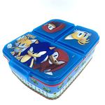 Stor - Sonic Lunchbox - School Travel Lunch Food Box - 3 Compartiment Rectangular Lunch Box - Lunch and Snack Container - 6,7x16,5x19,5 CM - 150GR