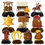 DTOFOOT 10 Pcs Cowboy Party Decorations, Wild West Cowboy Honeycomb Centerpieces for Tables Cowboy Party Decorations Western Themed Party Decorations Cowboy Birthday Party Decorations