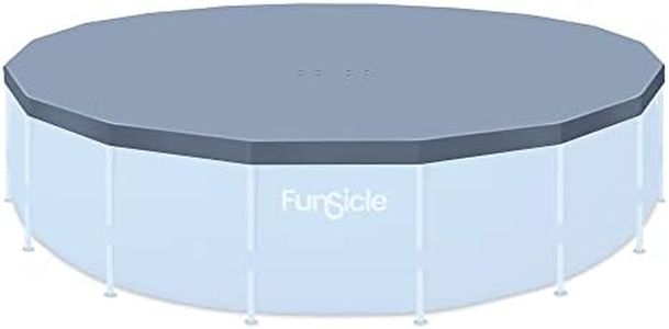 Funsicle 20 Feet Round Frame Seasonal Debris Above Ground Swimming Pool Cover with Drain Holes and Adjustable String Lock, Accessory Only, Gray
