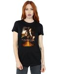 Absolute Cult Supernatural Women's Flaming Poster Boyfriend Fit T-Shirt XXX-Large Black