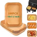 100PCS Air Fryer Liners Disposable for Ninja DZ201/DZ401, Ninja Air Fryer Accessories,Food Grade Air Fryer Parchment Paper Liners,Rectangle Air Fryer Paper Liner Airfryer Liners Baking Paper